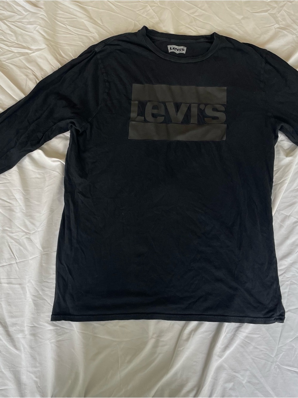 Levi's Black Long Sleeve Crew with Tonal Logo